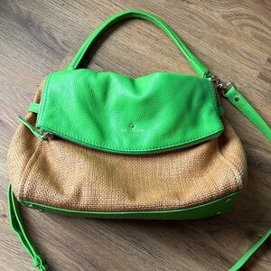 Kate Spade Green and Tan Shoulder Bag LIKE NEW
